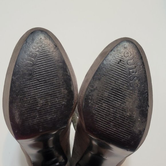 GUESS gray suede platform heels with ankle strap, size 6.5 - Picture 5 of 15